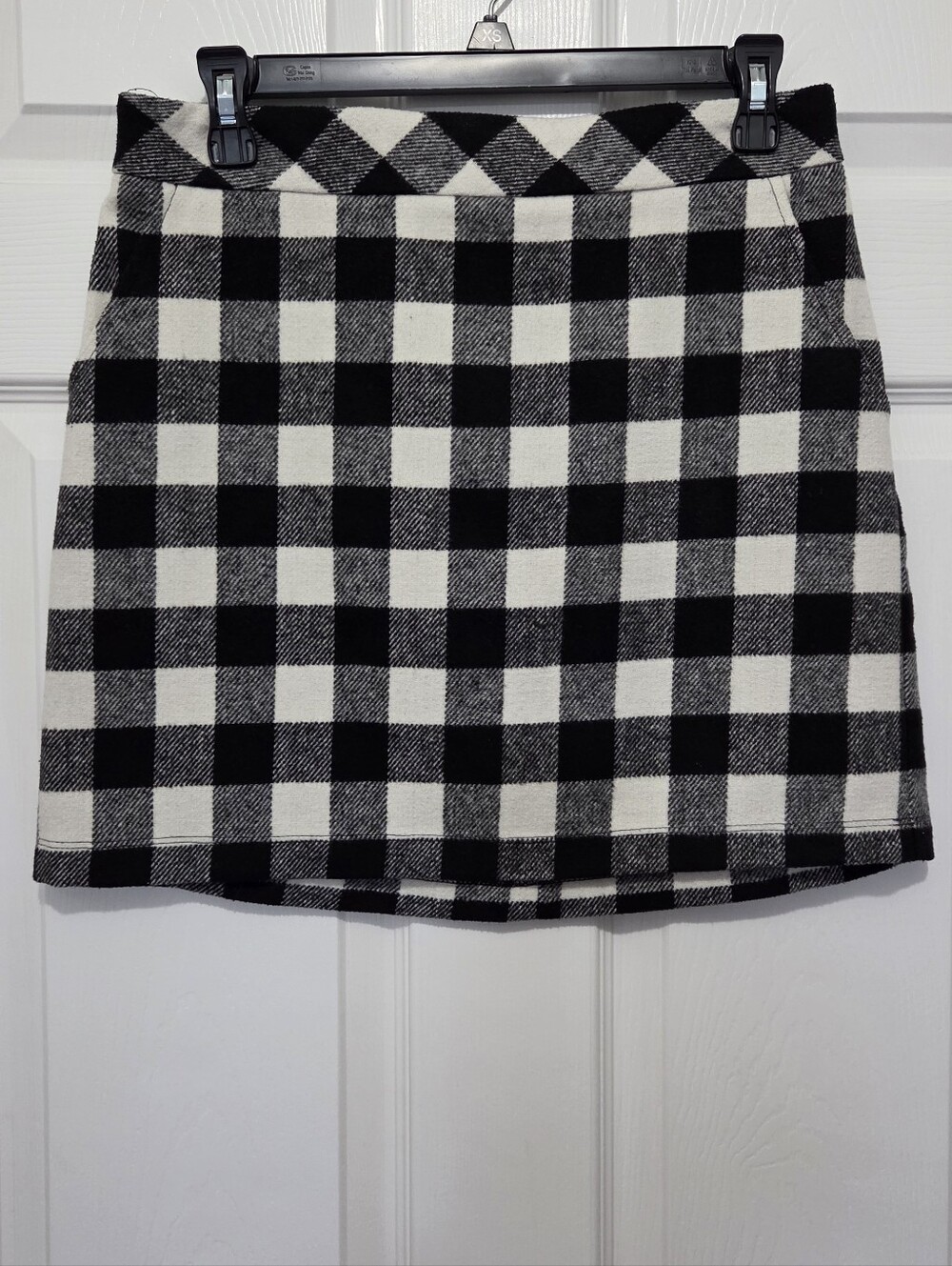 Joe Boxer Black White Buffalo Plaid Flannel Mini Skirt Size Medium Preppy Grunge